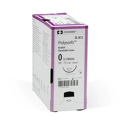 Polysorb Suture 3-0 C-13 19mm 75cm Undyed - Box (36)