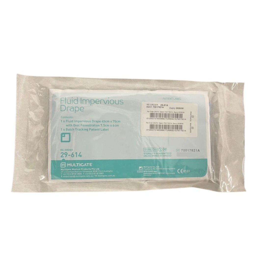 Multigate St Fluid Imperv Drape 45x75cm-1 W/ Oval Fen 7.5x6cm - Each