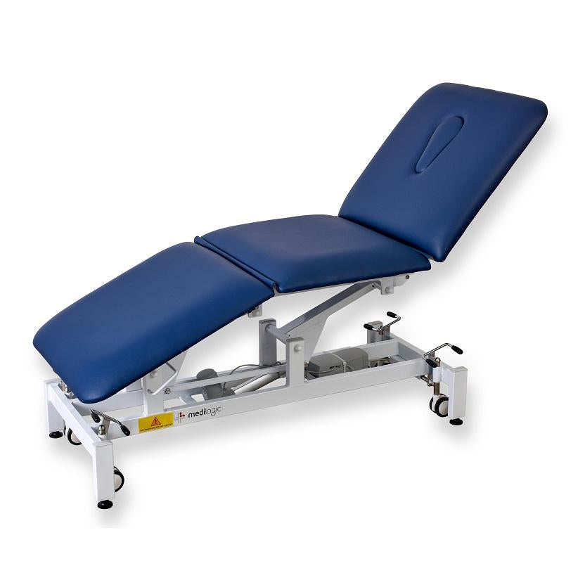 LOGIFORM Deluxe 3 Section Electric Hi Lo Treatment Couch Navy Blue