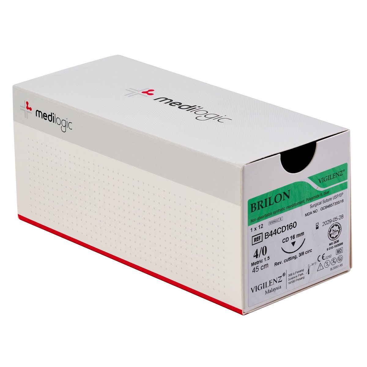 Vigilenz Brilon 4-0 16mm CD 45cm Sutures - Box (12)