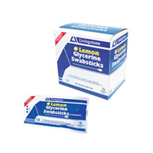 Lemon Glycerine Mouth Swabs 25x3's