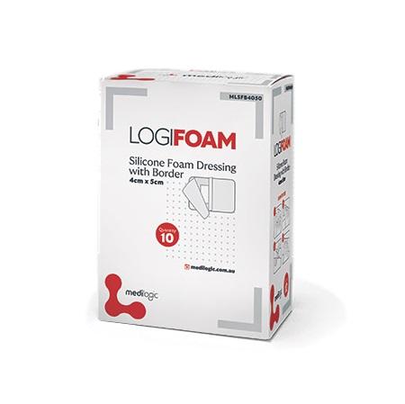 LOGIFOAM Silicone Foam Dressing with Border 4cm x 5cm - Box (10)