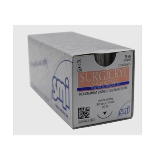 Surgicryl Monofast 3/0 RC 3/8 Circ DS 16mm 75cm Undyed - Pack (12)