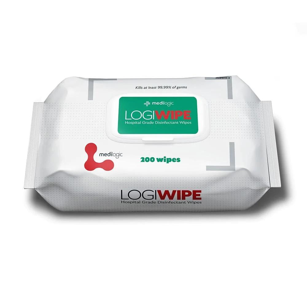 LOGIWIPE Hospital Grade Disinfectant Wipes Pack 200 - Carton (6)