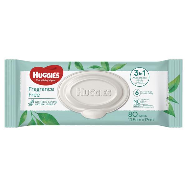 Huggies Baby Wipe Unscented Pack 80 - Carton (4)