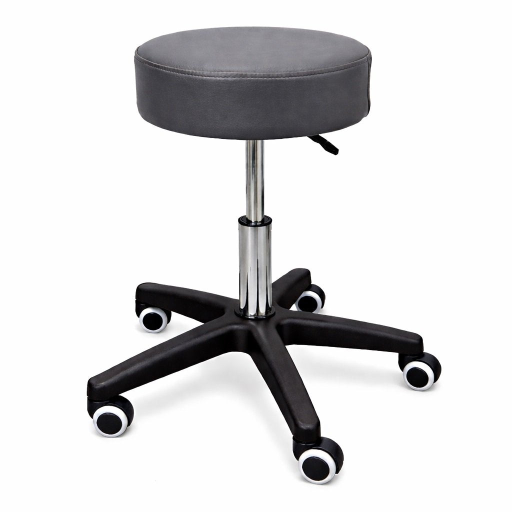 LOGIFORM Standard Surgeon Stool Gas Lift Adjustable Dark Grey Cushion Seat