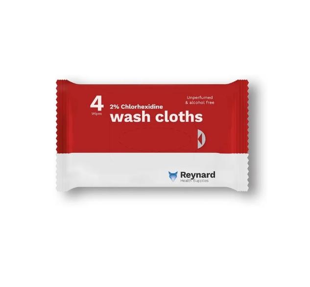 Wash Cloth 2% Chlorhexidine 4pk - Carton (48)