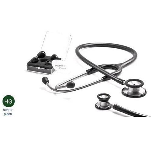 ABN Classic Adult Dual Head Stethoscope Hunter Green (417)