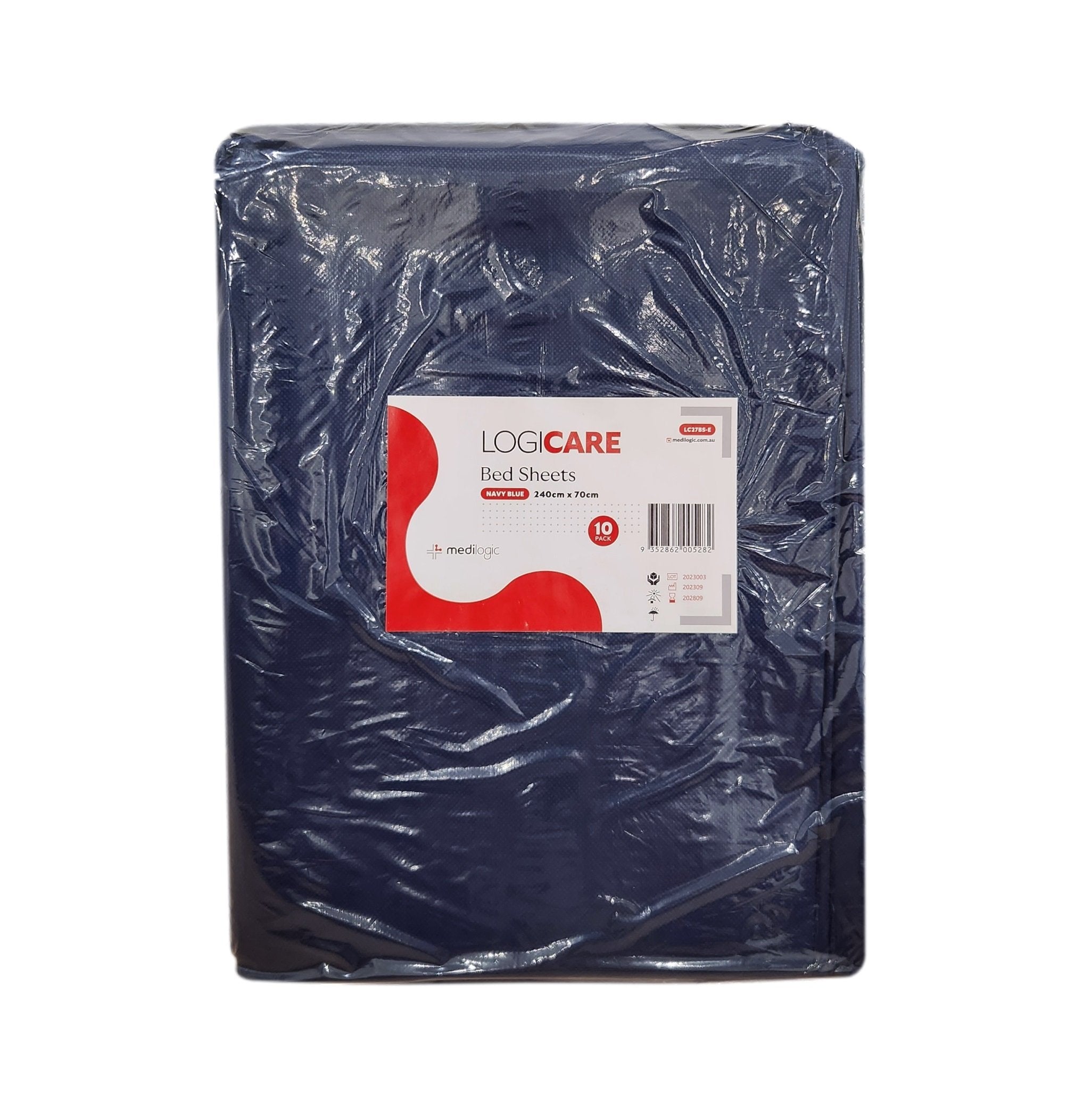 LOGICARE Bed Sheets Navy Blue 240cm x 70cm - Carton (100)