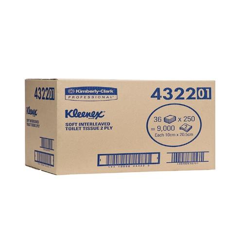 Kleenex® Soft Interleaved Toilet Tissue 250 sheets - Carton (36)