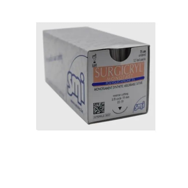 Surgicryl Monofast 6/0 RC 3/8 Circ DS 12mm 45cm Undyed - Box (12) SMI
