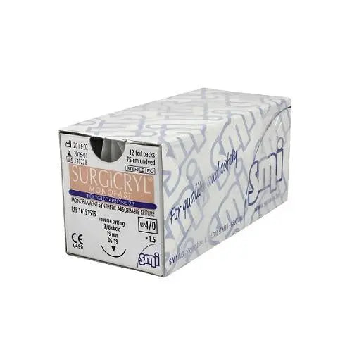 Surgicryl Monofast 3/0 RC 3/8 Circ DS 19 mm 75cm Undyed - Box (12) SMI