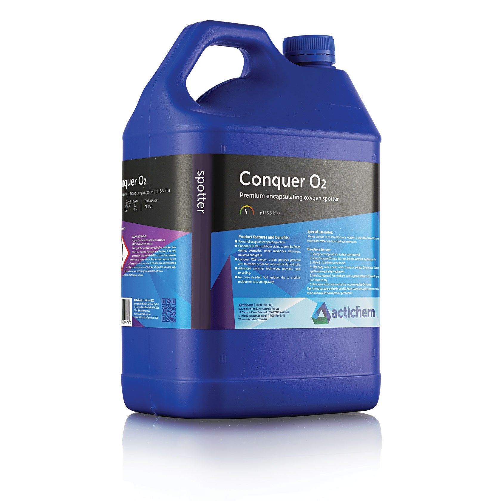 Conquer O2 Stain Remover Ready To Use 5L - Each