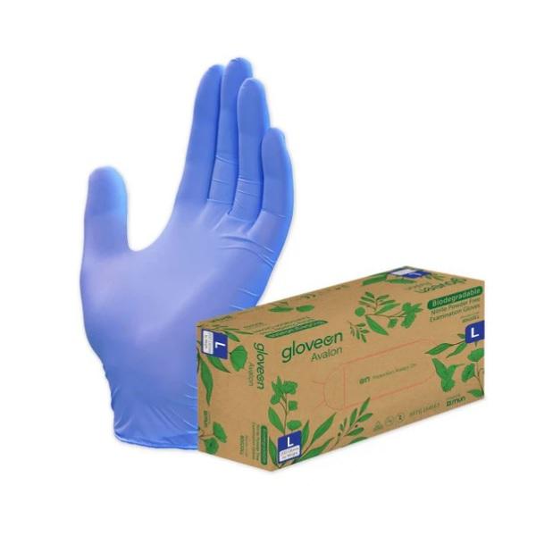 GloveOn Avalon Biodegradable Nitrile Exam Gloves PF Large - Box (200)