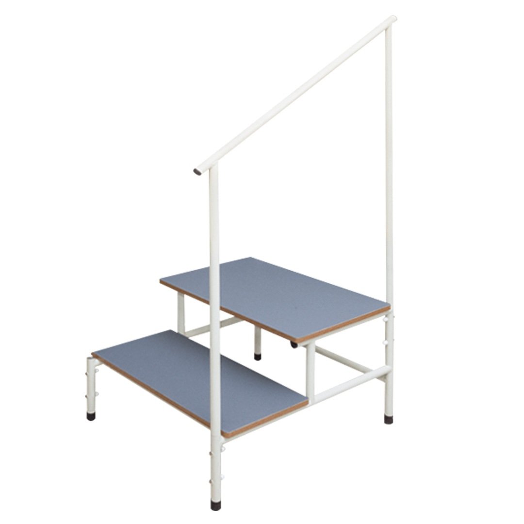 Double Step Up Stool with Switchable Hand Rail