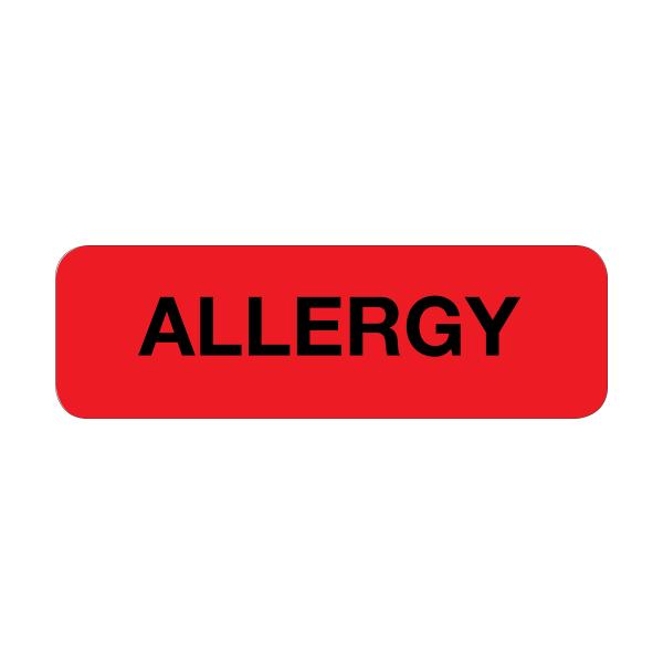 Allergy Label (RED) - Small 12mmx32mm - Roll (500)
