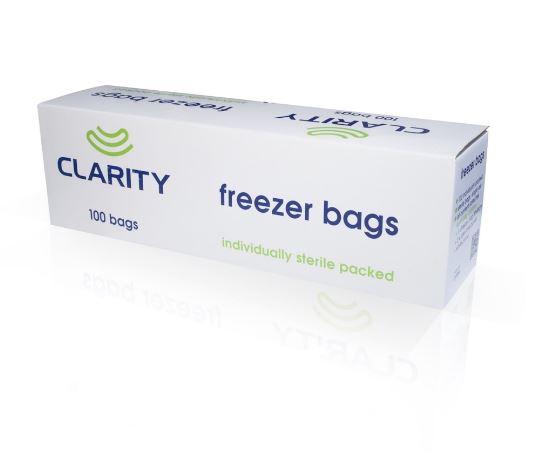 Clarity Freezer Bag Sterile 30x45cm w/ 2-Latex free bands - Box (100)