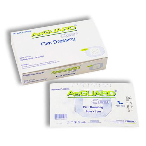 Asguard Plus Clear Film Island Dressing 6cm x 7cm - Box (50)
