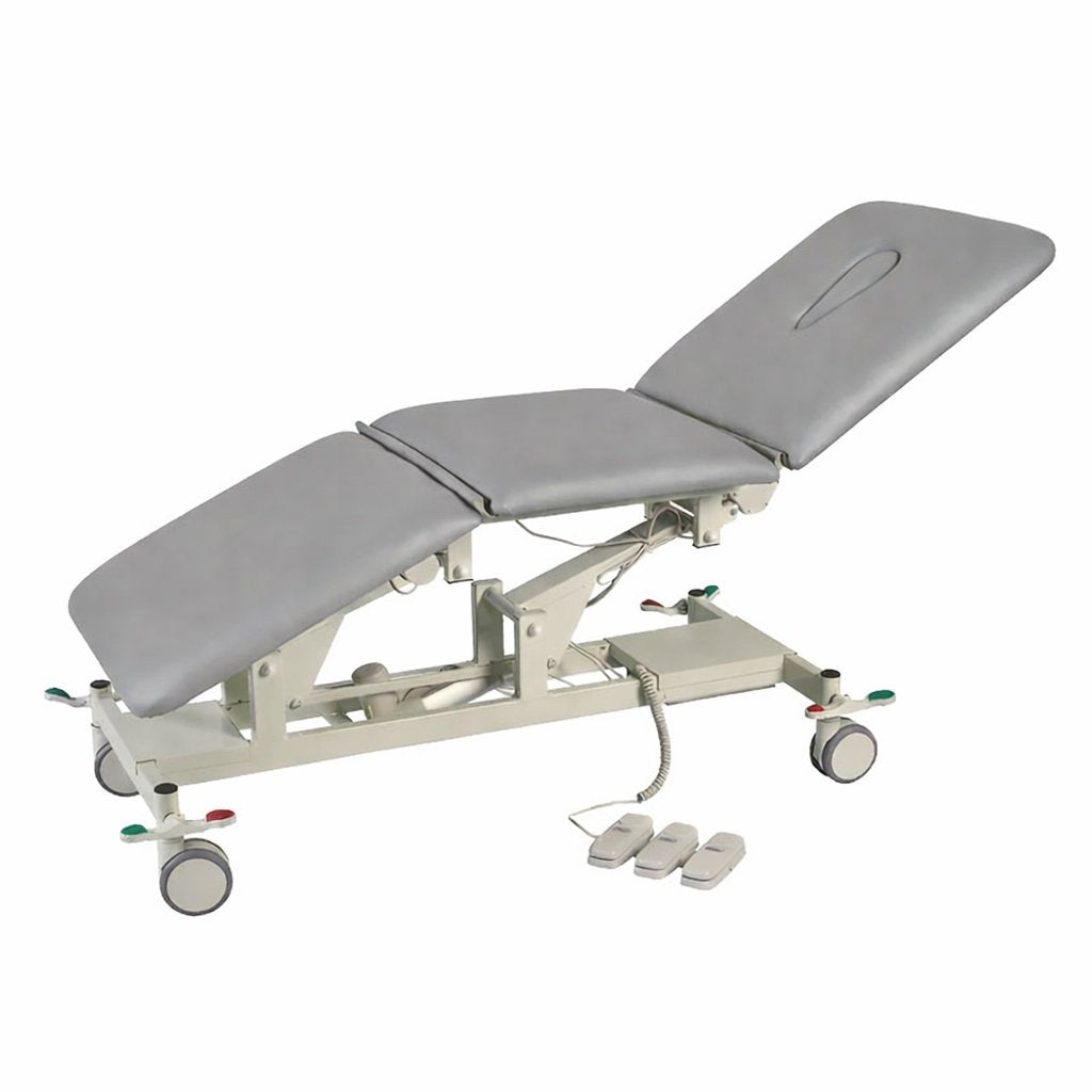 LOGIFORM Deluxe 3 Section Full Electric Couch with Central Locking Castors Light Grey #4