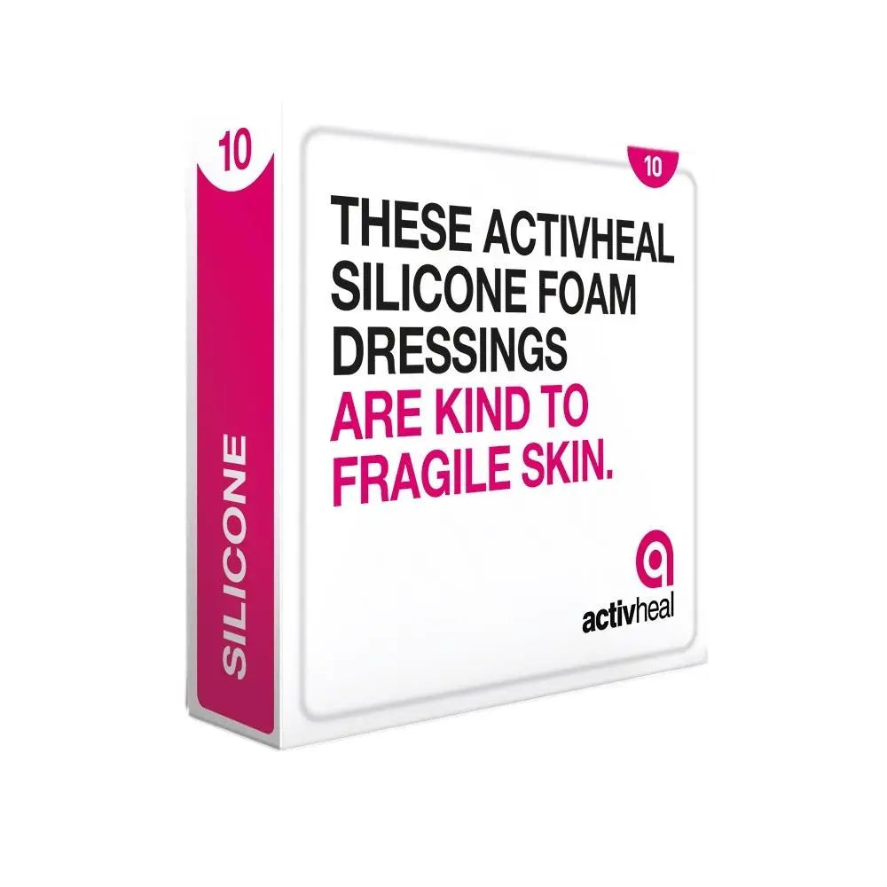 ActivHeal Silicone Foam 10 x 10cm No Border - Box (10) Activheal