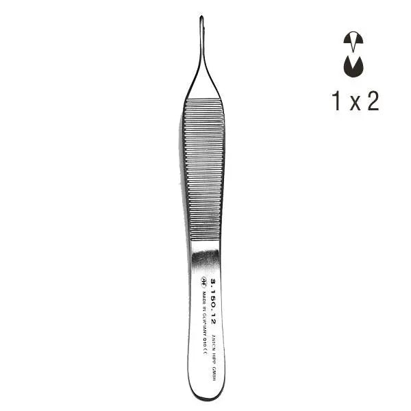 Adson Tissue Forceps 1x2 Teeth Standard 12cm KLINI Klini