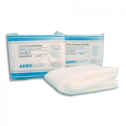 Aeroband Cotton Calico Triangular Bandage Non-Sterile 110cm x 110cm - Carton (250) Aero Healthcare