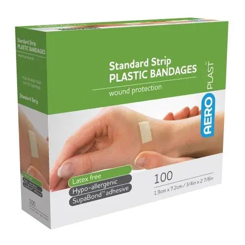 Aeroplast Plastic Standard Strip Dressing 7.2cm x 1.9cm - Box (100) Aero Healthcare