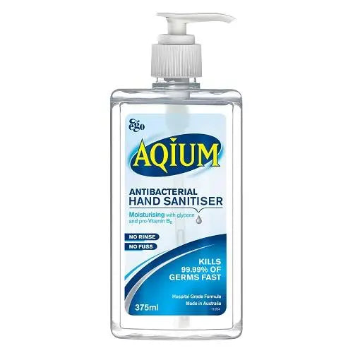 Aqium Hand Sanitiser Gel 375mL - Each Ego