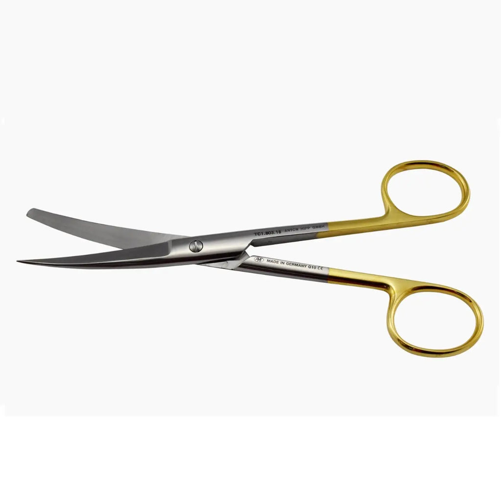 HIPP Surgical Scissors Sharp/Blunt Curved Tungsten Carbide 16cm - Each Hipp