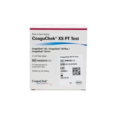 CoaguChek® XS PT Test Strips 2 Bottles - Box (48) Roche