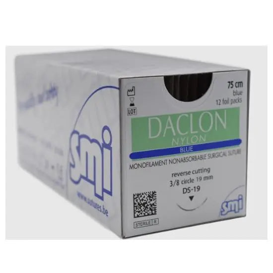 Daclon 6/0 RC 3/8 Circ DS 16mm 45cm Black - Pack (12) SMI