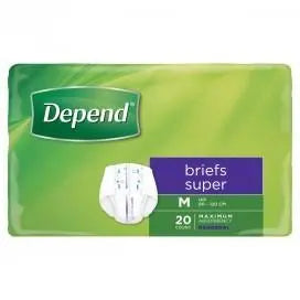 Depend Briefs Super Medium - Carton (20x3) Depend