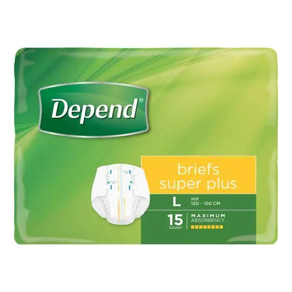 Depend Briefs Super Plus Large - Carton (15x4)