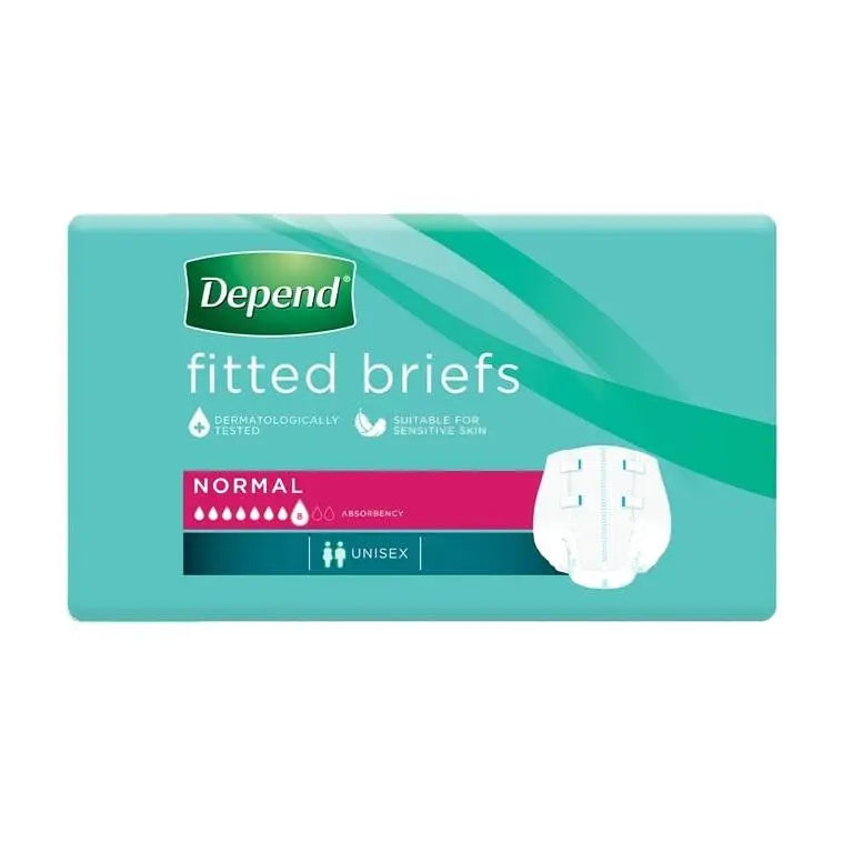 Depend Fitted Brief Normal Medium - Carton (40) Depend