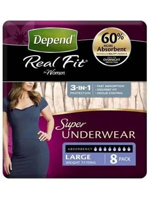 Depend Real Fit Female Large - Carton (8x4) Depend
