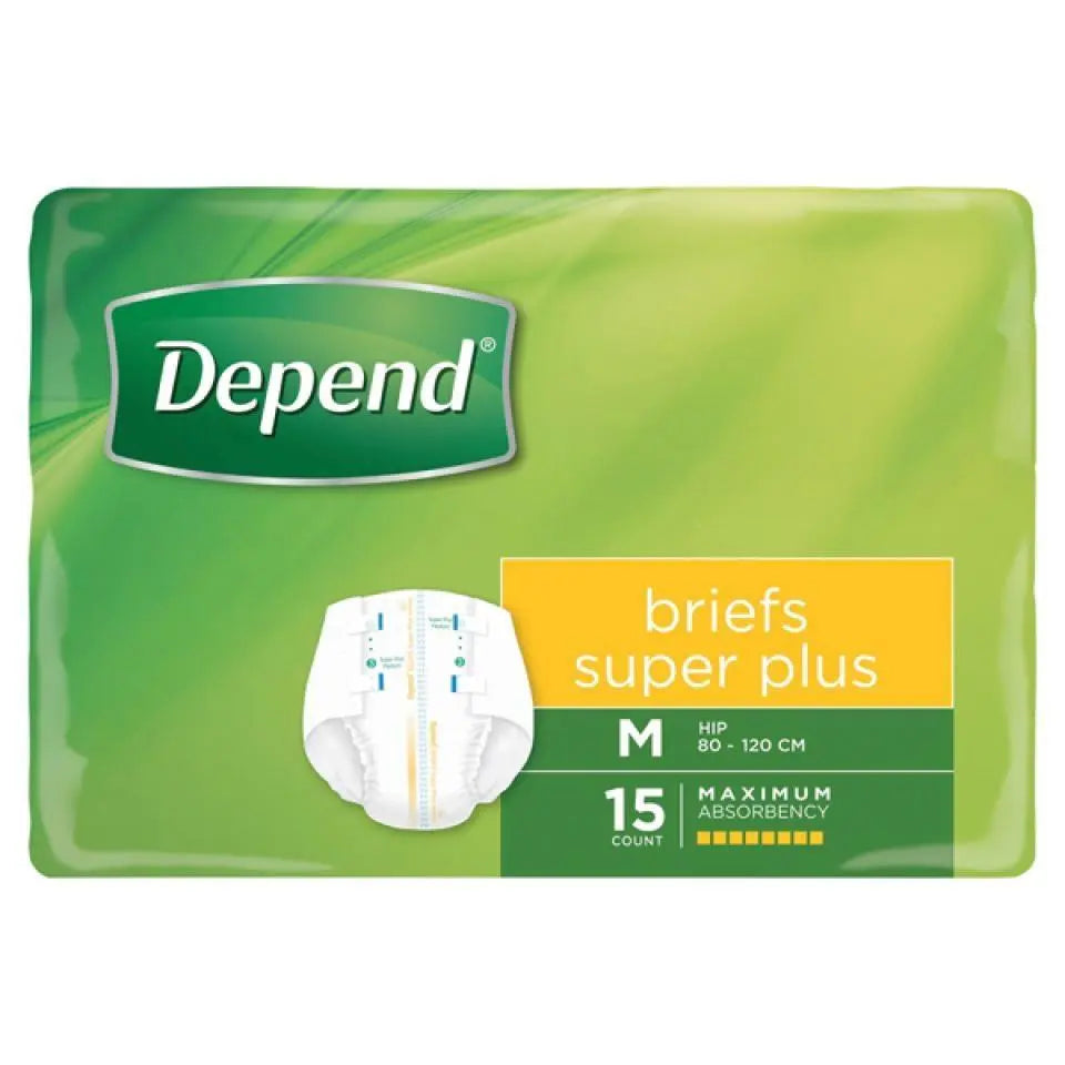 Depends Briefs Super Plus Medium - Carton (15x3) Depend