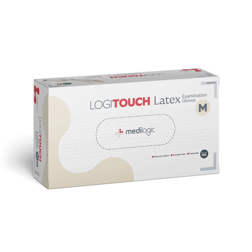 LOGITOUCH Latex P/F Examination Gloves - Medium - (Carton 1000) Medilogic