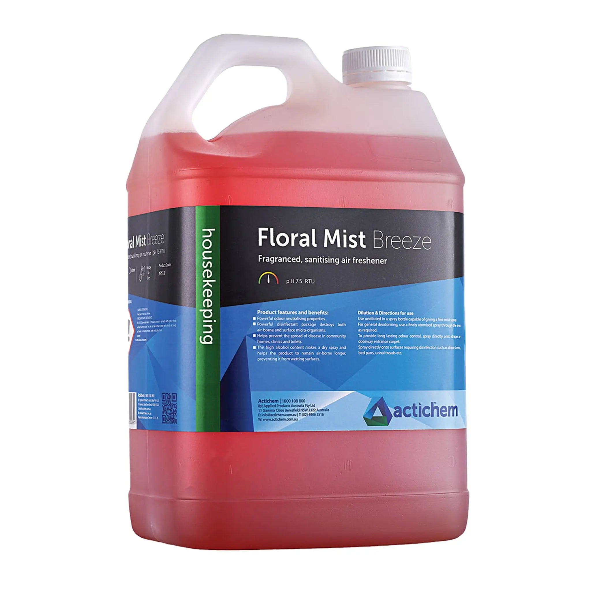 Floral Mist Breeze 5L (Sanitising, Air Freshener & Odour Neutralizer) - Each Actichem