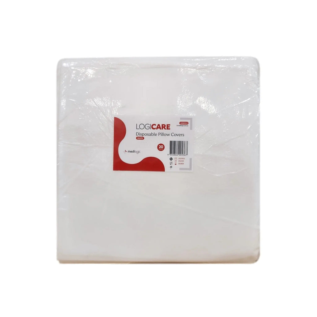 LOGICARE Disposable Pillow Covers White - Carton (200) Medilogic