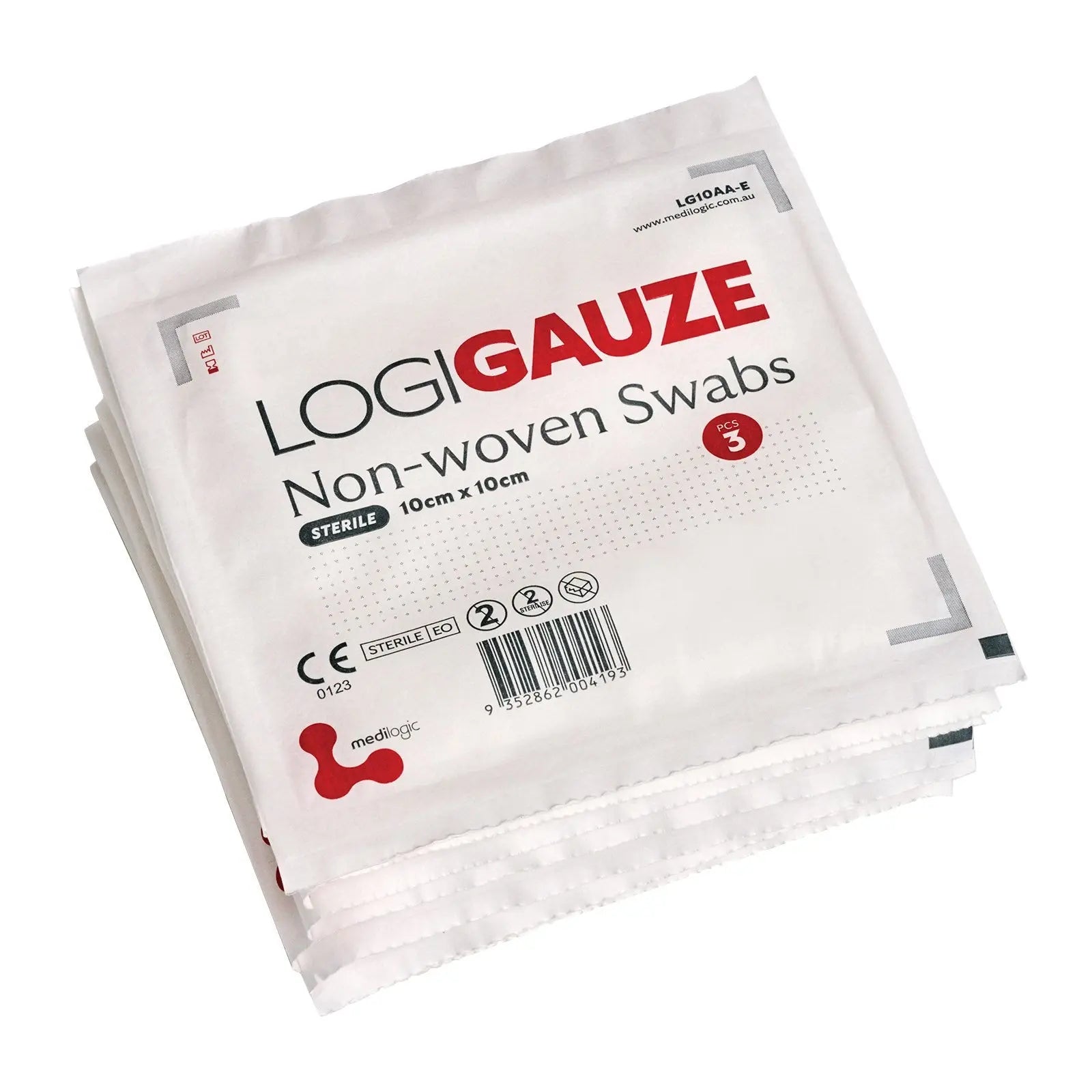 LOGIGAUZE Sterile Non-Woven Swabs 10cm x 10cm x 3 - Each Medilogic