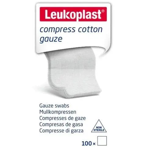 Leukoplast Compress Cotton Gauze 10cmx10cm 8 ply-Pack (100) Essity