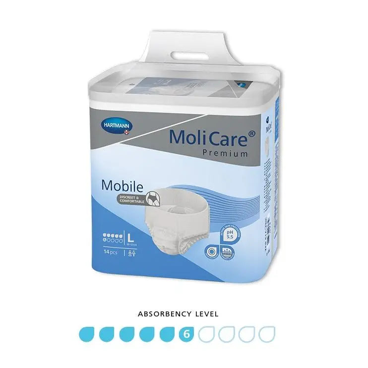 MoliCare Pull-Ups Premium Mobile Large, 6 Drops - Pack (14) Hartmann