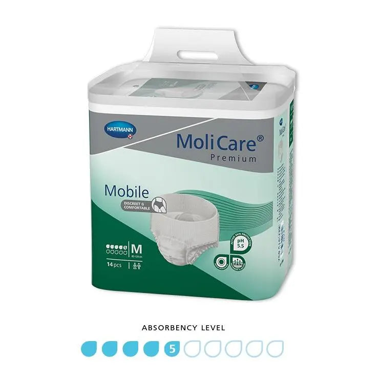 MoliCare Pull-Ups Premium Mobile Medium, 5 Drops - PACK (14) Hartmann