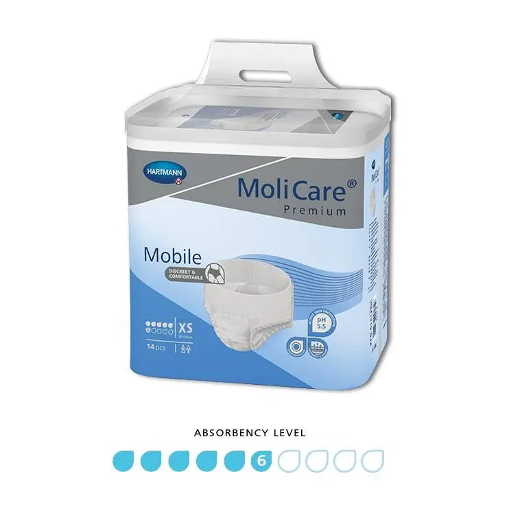 MoliCare Pull-Ups Premium Mobile X-Small, 6 Drops - Pack (14) Hartmann