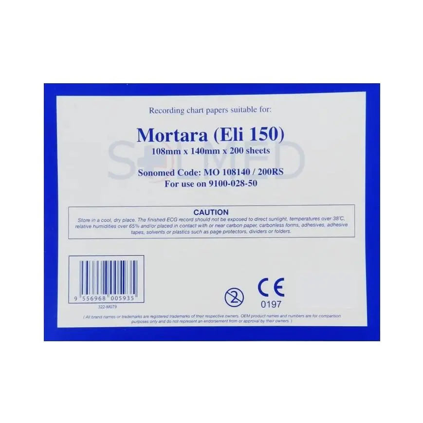 Mortara Thermal Paper Z-Fold 108mm x 140m for ELI150 200 Sheets - (24 Pack) OTHER