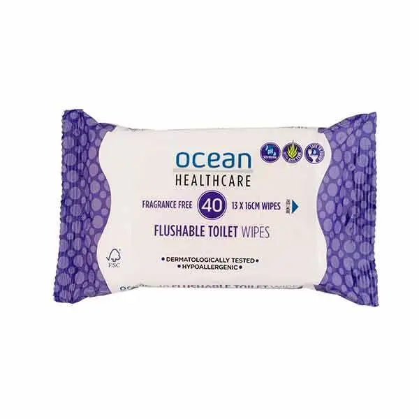 Ocean Flushable Wipes 13cm x 16cm - Pack (40) OTHER
