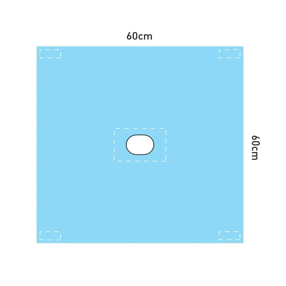 Protex 4 - Drape with Adhesive Oval Aperture & Adhesive Corner Tabs, 60cm x 60cm - Each Multigate