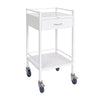 Qube Instrument Trolley Powder Coated White - 1 Drawer Medilogic