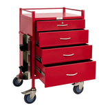 Qube Red Emergency Cart 4 Drawer Medilogic