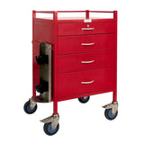 Qube Red Emergency Cart 4 Drawer Medilogic